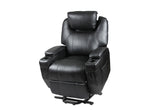 Recliner Lift Heat Massage Armchair Sofa Leather 2 Motor Chair Black Chez Guru