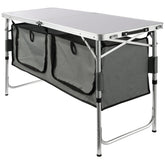 VEVOR Camping Kitchen Table, Quick set-up Folding Camping Table with A Carrying Bag, 3 Adjustable Heights, MDF Camping Table, Ideal for Outdoor Picnics, BBQs, Camping, RV Traveling