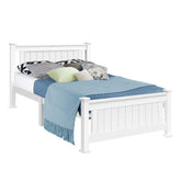 Artiss Bed Frame King Single Size Wooden White RIO Chez Guru