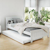 Artiss Bed Frame King Single Size Wooden Trundle Daybed White ELVIS Chez Guru