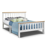 Artiss Bed Frame Double Size Wooden White PONY Chez Guru