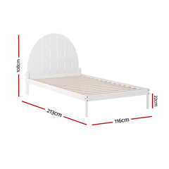 Artiss Bed Frame King Single Size Wooden White DALY Chez Guru