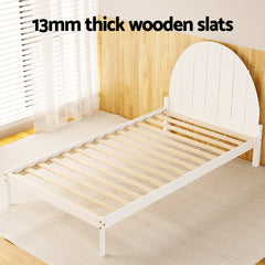 Artiss Bed Frame King Single Size Wooden White DALY Chez Guru