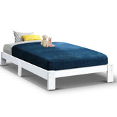 Artiss Bed Frame King Single Size Wooden White JADE Chez Guru