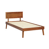 Artiss Bed Frame Single Size Wooden Bed Base Walnut SPLAY Chez Guru