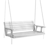 Gardeon Porch Swing Chair with Chain Outdoor Furniture 3 Seater Bench Wooden White Chez Guru