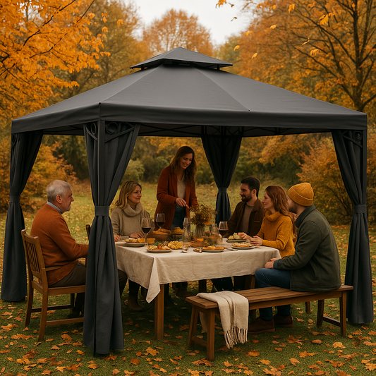 Host Flawless Autumn Parties — Rain or Shine, Thanks to Chez Guru’s Gazebo Collection!