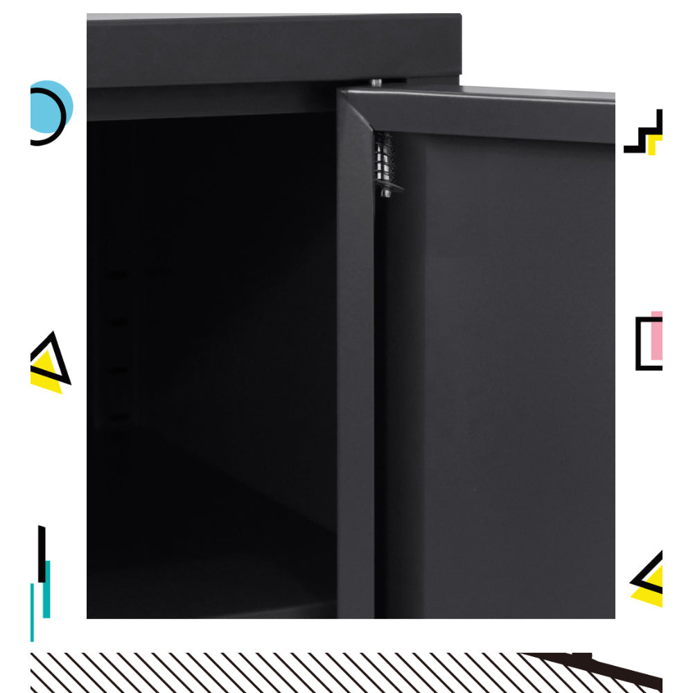 Artiss Buffet Sideboard Metal Cabinet - BASE Charcoal Chez Guru