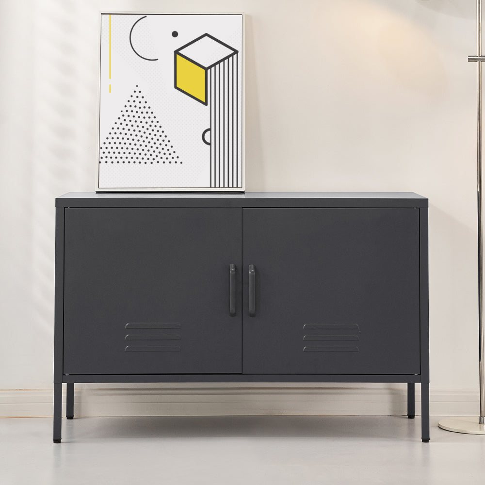 Artiss Buffet Sideboard Metal Cabinet - BASE Charcoal Chez Guru