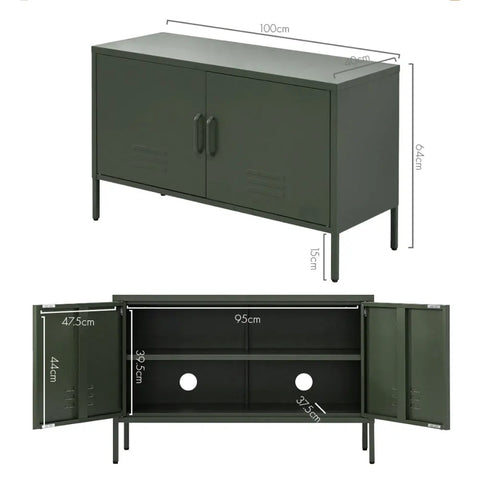 Artiss Buffet Sideboard Metal Cabinet - BASE Green Chez Guru