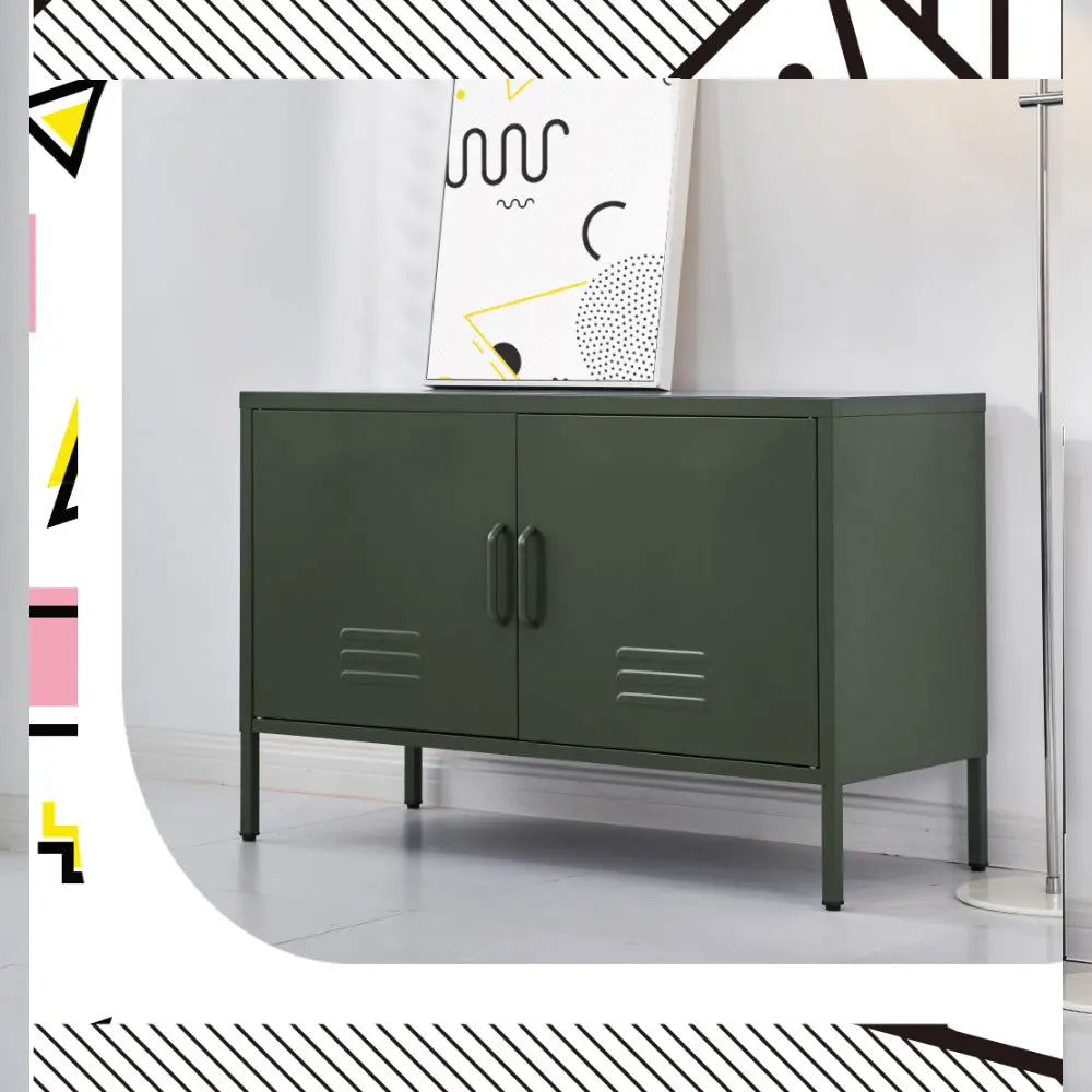 Artiss Buffet Sideboard Metal Cabinet - BASE Green Chez Guru