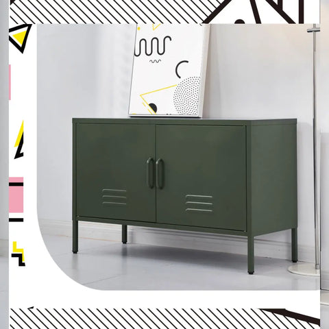 Artiss Buffet Sideboard Metal Cabinet - BASE Green Chez Guru