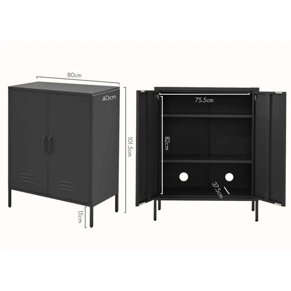 Artiss Buffet Sideboard Metal Cabinet - SWEETHEART Charcoal Chez Guru