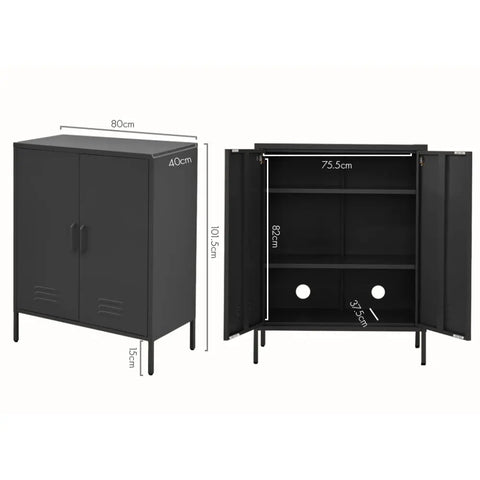 Artiss Buffet Sideboard Metal Cabinet - SWEETHEART Charcoal Chez Guru
