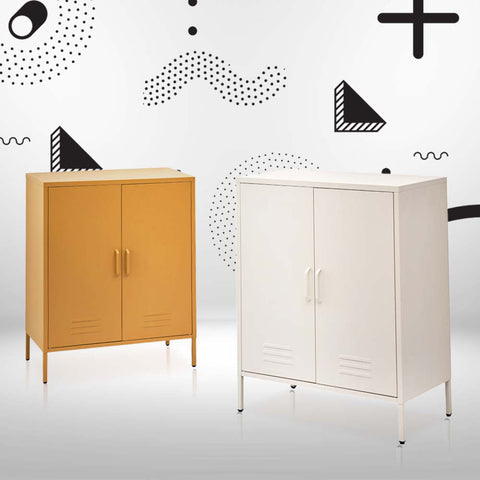 Artiss Buffet Sideboard Metal Cabinet - SWEETHEART White Chez Guru
