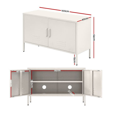 Artiss Buffet Sideboard Metal Cabinet - SWEETHEART White Chez Guru