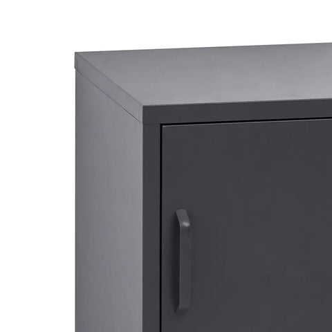 Artiss Bedside Table Metal Cabinet - Black - Chez Guru