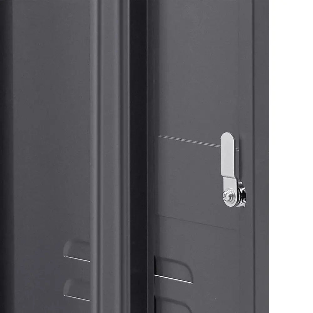 Artiss Bedside Table Metal Cabinet - Black - Chez Guru