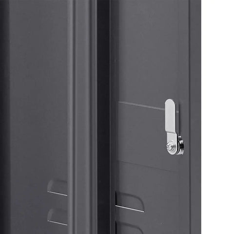 Artiss Bedside Table Metal Cabinet - Black - Chez Guru
