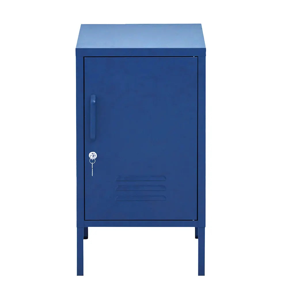 Artiss Bedside Table Metal Cabinet - Blue - Chez Guru