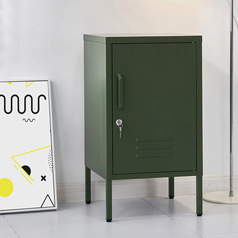 Artiss Bedside Table Metal Cabinet - Green - Chez Guru