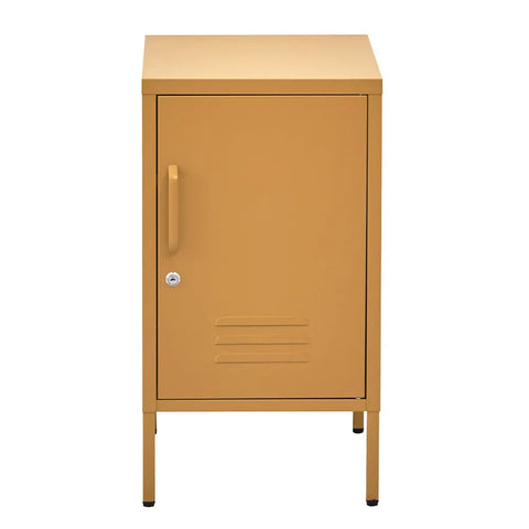 Artiss Bedside Table Metal Cabinet - Yellow - Chez Guru