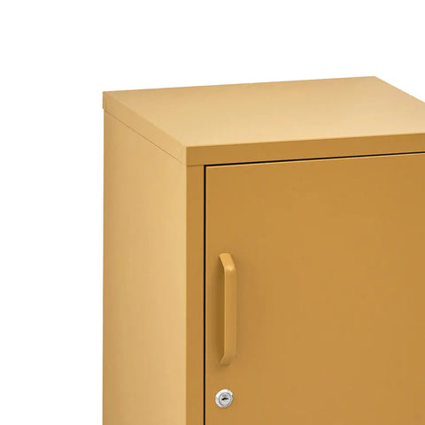 Artiss Bedside Table Metal Cabinet - Yellow - Chez Guru