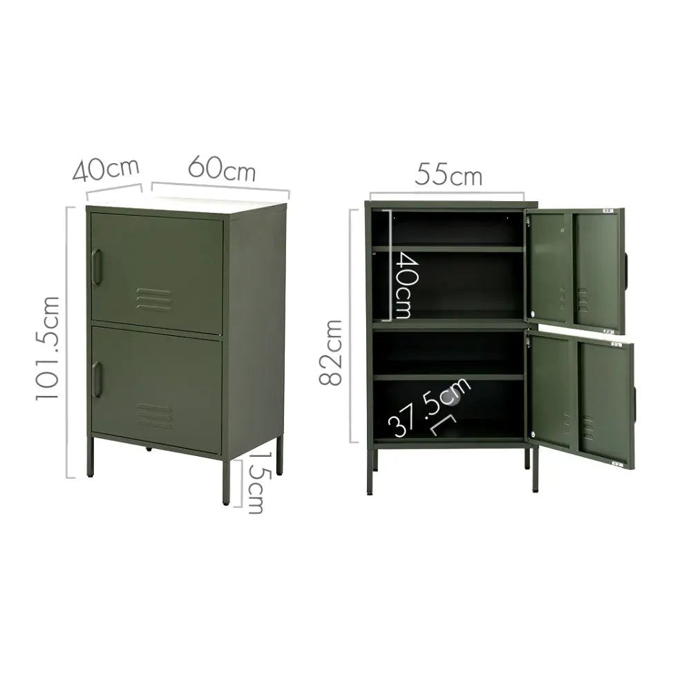 ArtissIn Buffet Sideboard Metal Cabinet - DOUBLE Green Chez Guru