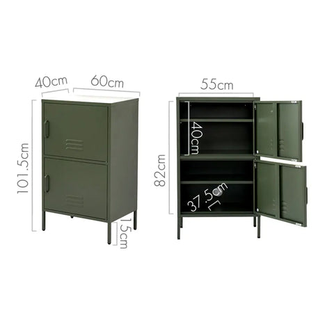 ArtissIn Buffet Sideboard Metal Cabinet - DOUBLE Green Chez Guru