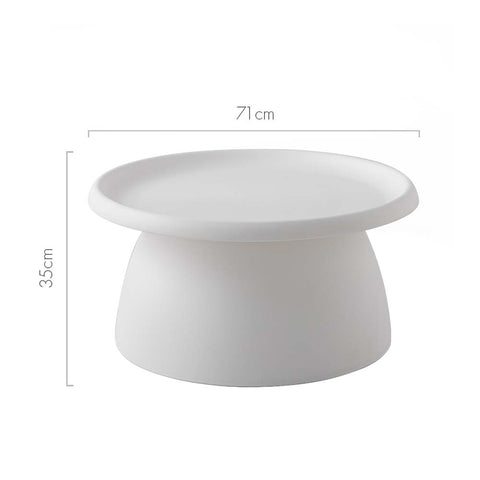 Artiss Coffee Table Round 71CM Plastic White Chez Guru