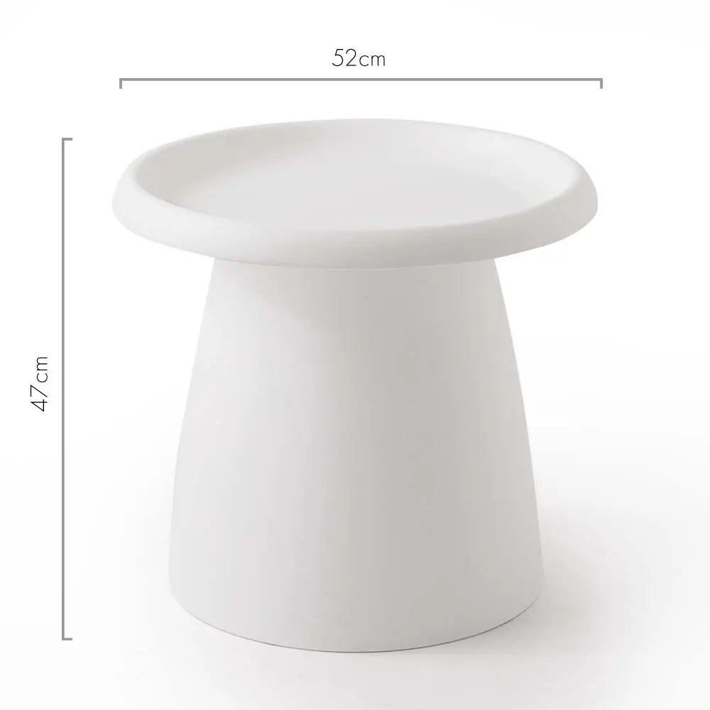 Artiss Coffee Table Round 52CM Plastic White - Chez Guru