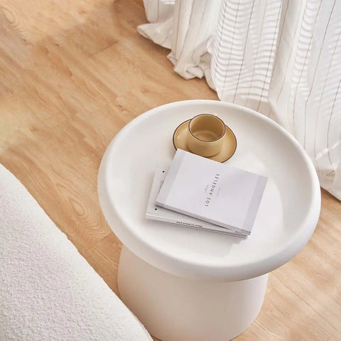 Artiss Coffee Table Round 52CM Plastic White - Chez Guru