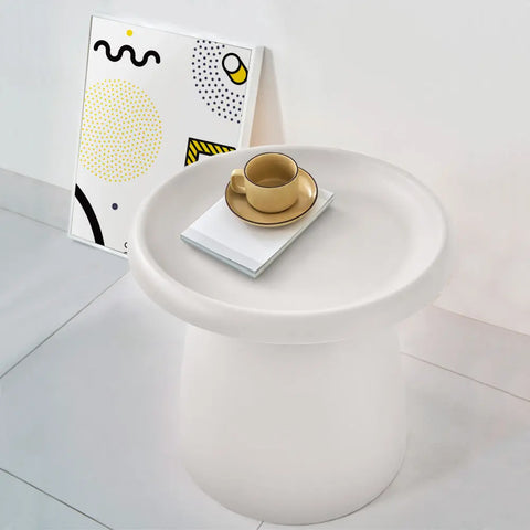 Artiss Coffee Table Round 52CM Plastic White - Chez Guru