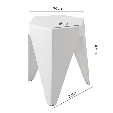Artiss 2x Bar Stools Puzzle Plastic Foot Stool White Chez Guru