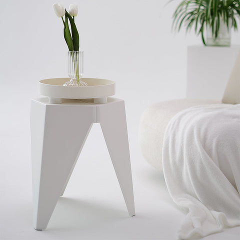 Artiss 2x Bar Stools Puzzle Plastic Foot Stool White Chez Guru