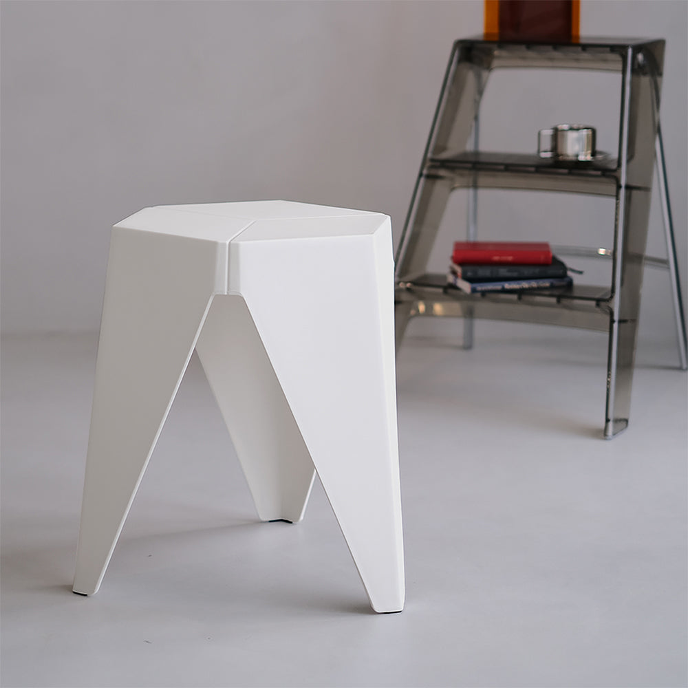 Artiss 2x Bar Stools Puzzle Plastic Foot Stool White Chez Guru