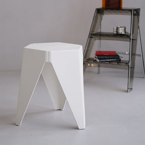 Artiss 2x Bar Stools Puzzle Plastic Foot Stool White Chez Guru