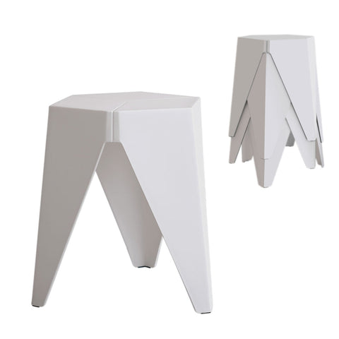Artiss 4PC Puzzle Stool Bar Stools Stackable White Chez Guru