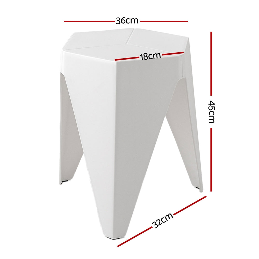 Artiss 4PC Puzzle Stool Bar Stools Stackable White Chez Guru