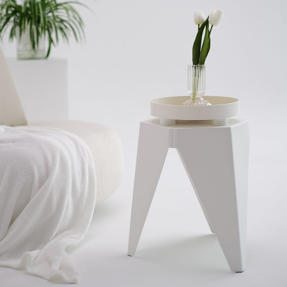 Artiss 4PC Puzzle Stool Bar Stools Stackable White Chez Guru