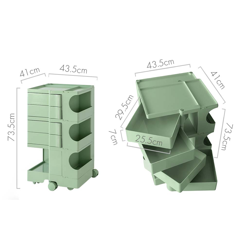 Artiss Storage Trolley Bedside Table 5 Tier Cart Boby Replica Green Chez Guru
