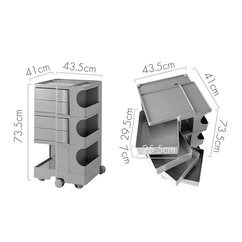 ArtissIn Storage Trolley Bedside Table 5 Tier Cart Boby Replica Grey Chez Guru