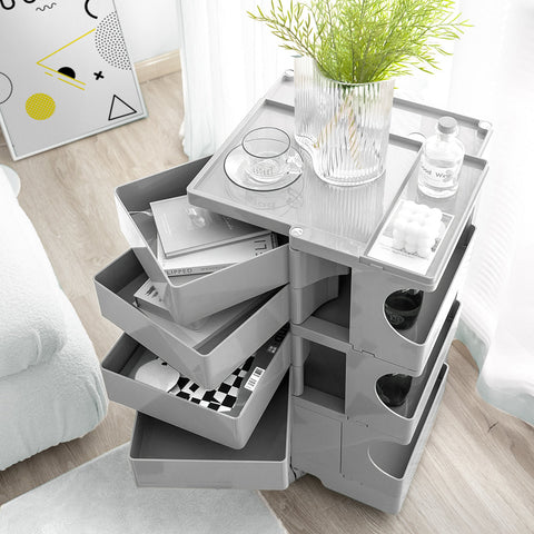 ArtissIn Storage Trolley Bedside Table 5 Tier Cart Boby Replica Grey Chez Guru