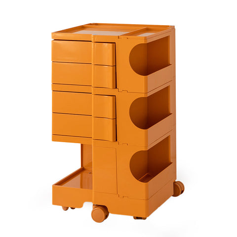 Artiss Storage Trolley Bedside Table 5 Tier Cart Boby Replica Orange Chez Guru