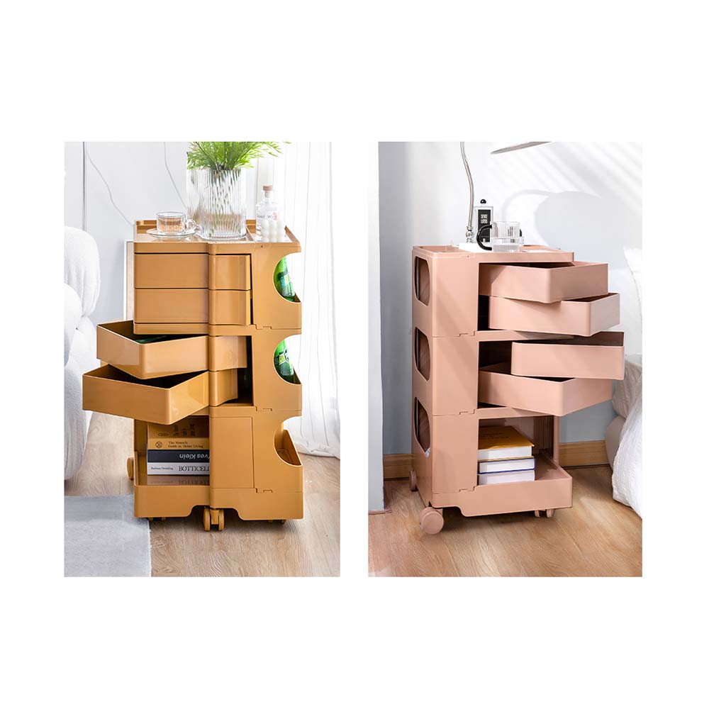 Artiss Storage Trolley Cart Bedside Table 5 Tier White Chez Guru