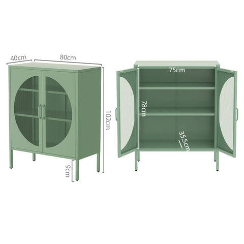 Artiss Buffet Sideboard Metal Cabinet - ELSA Green Chez Guru