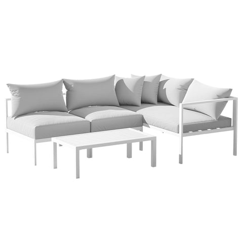 Gardeon 4 Seater Outdoor Sofa Set Aluminium Lounge Setting Chez Guru