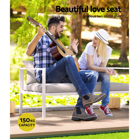 Gardeon 4 Seater Outdoor Sofa Set Aluminium Lounge Setting Chez Guru