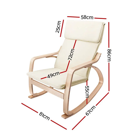 Artiss Rocking Armchair Nursing Bentwood Aero - Chez Guru