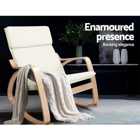 Artiss Rocking Armchair Nursing Bentwood Aero - Chez Guru
